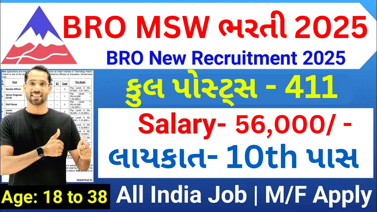 BRO MSW Bharti 2025